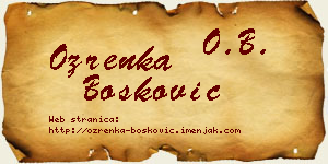 Ozrenka Bošković vizit kartica